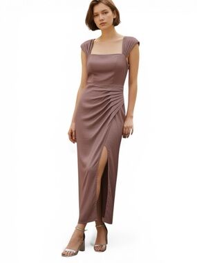 Azazie Strapless Dress in old rose Elegant mauve gown with ruched detailing